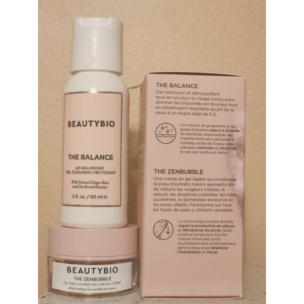 BeautyBio Cleanse + Clarify Set  Balance PH Gel Cleanser & The Zenbubble NIB - Picture 3 of 5